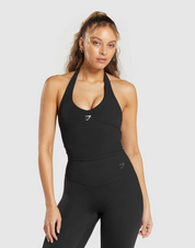 HALTER NECK CAMI WITH SHELF