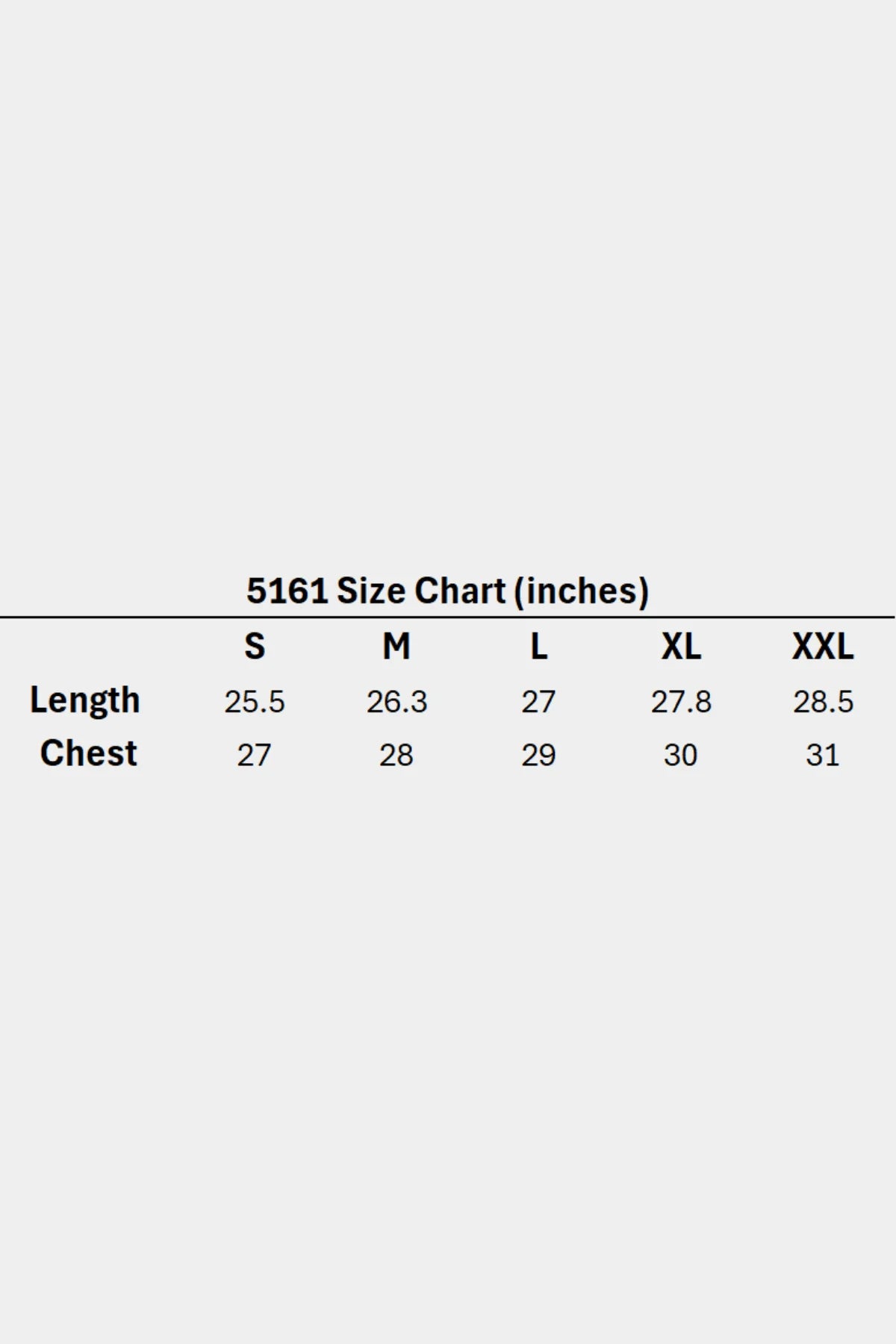 Size chart