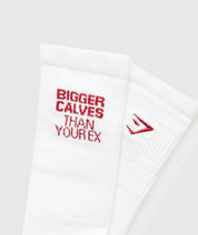 BIGGER CALVES THAN YOUR EX GRAPHIC CREW SOCKS