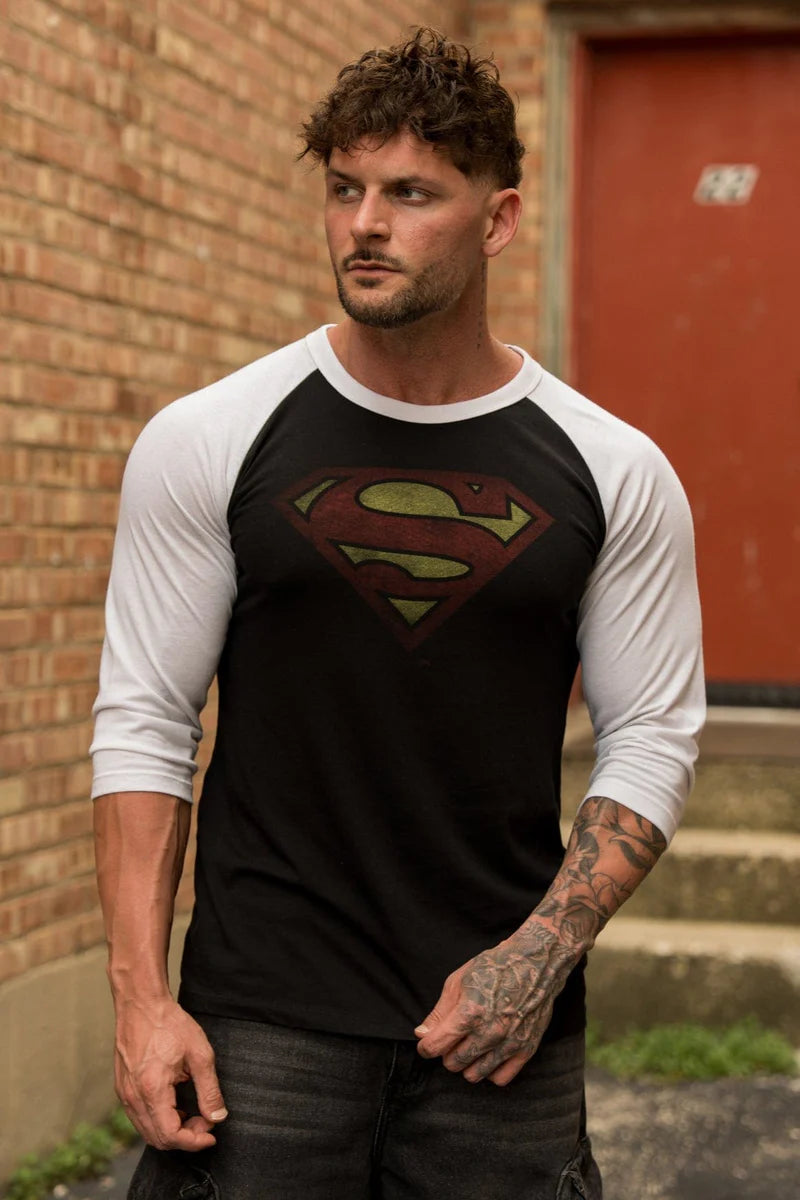 8072 - SUPERMAN RAGLAN 3/4 SHIRTS