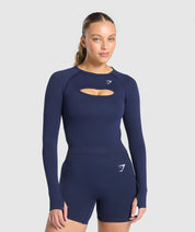 VITAL SEAMLESS LONG SLEEVE CUT OUT TOP