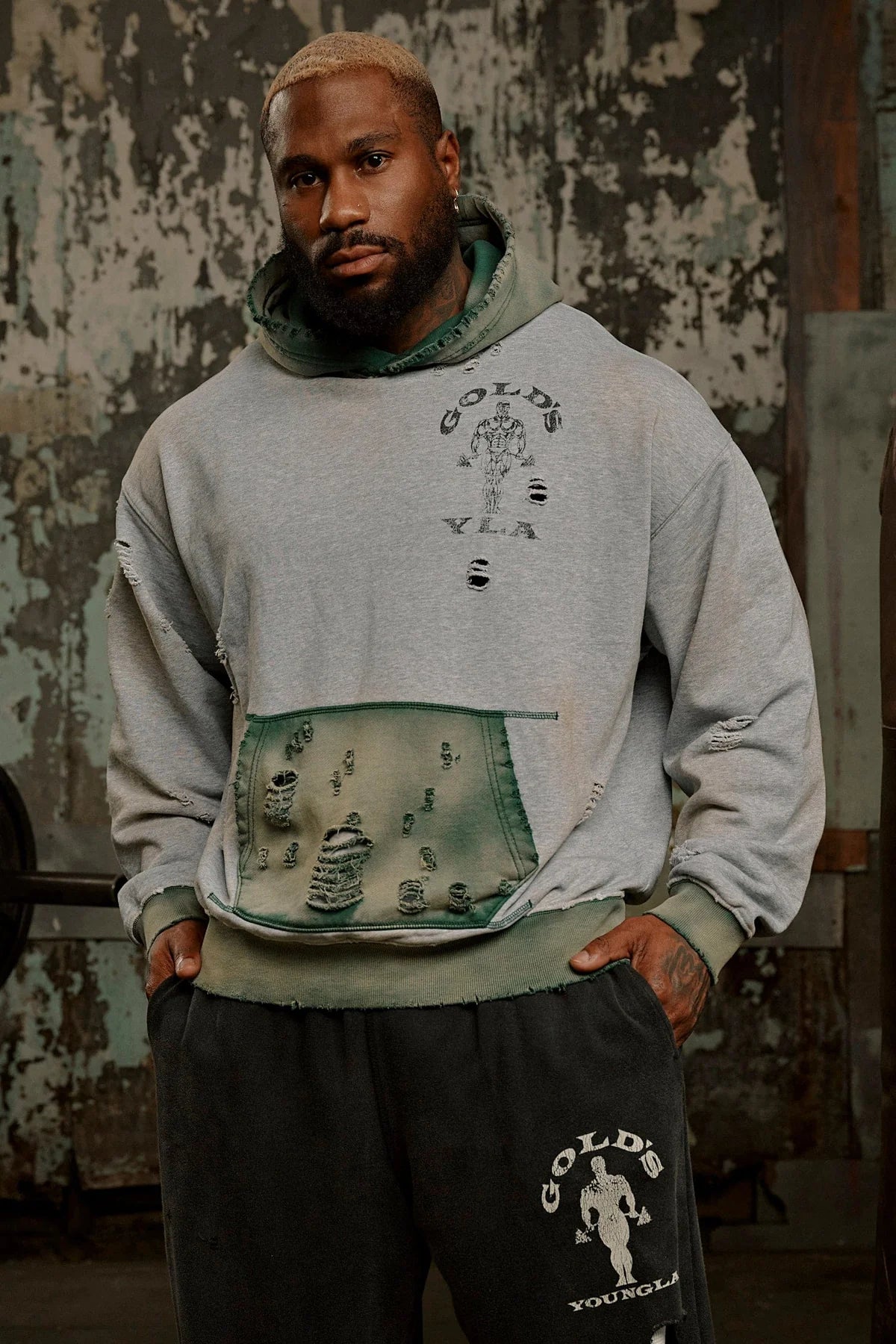 5168 - GOLD'S IRON LEGACY DISTRESS HOODIES PRE-ORDER