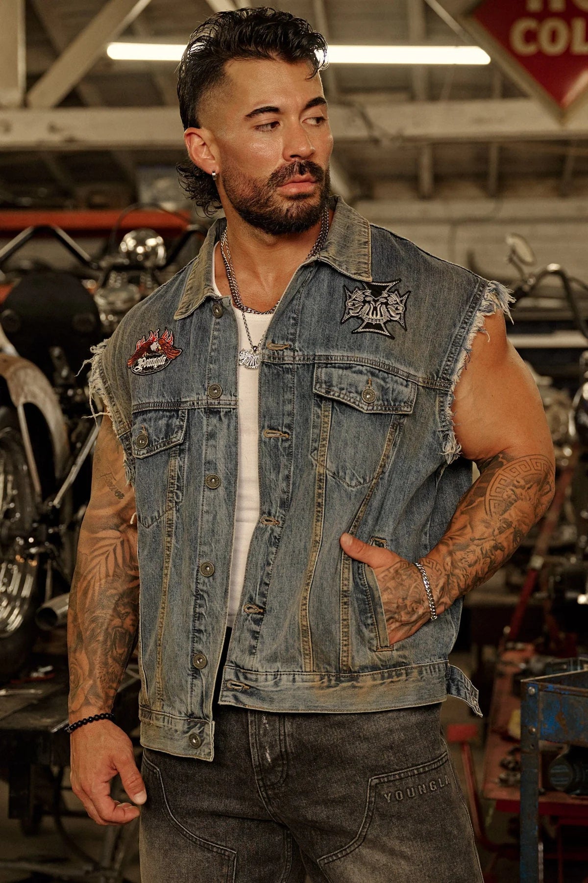 5192 - CARS & CURLS - DENIM VEST PRE-ORDER