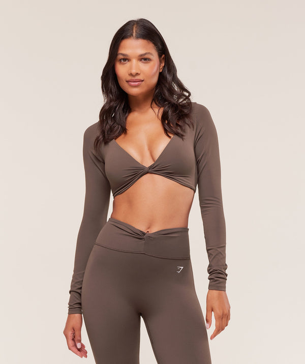 TWIST FRONT LONG SLEEVE TOP