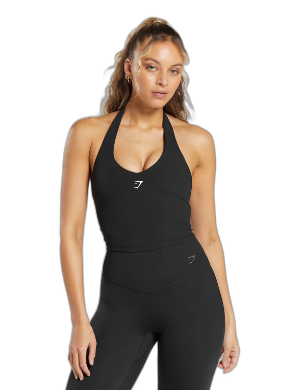 HALTER NECK CAMI WITH SHELF